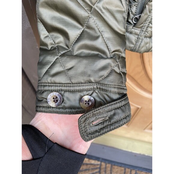 The North Face PrimaLoft Olive Army Green  Quilted Short Puffer Jacket Women’s M - Picture 12 of 16